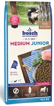 Bosch Medium Junior 15 kg jauniems vidutinio dydžio veislių šunims (suaugusių svoris nuo 15 iki 25kg)